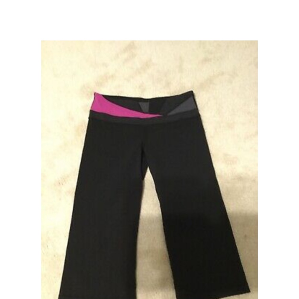 Women’s black lululemon foldover long leggings